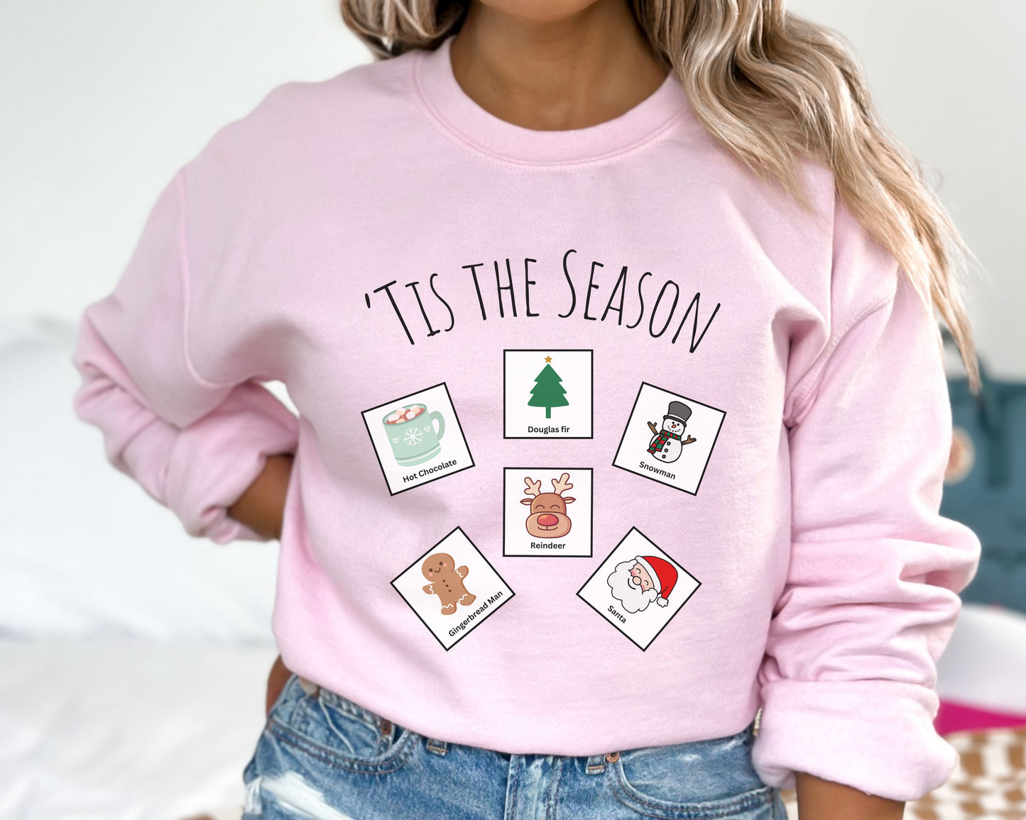 Christmas Speech Communication Cards Sweatshirt, Holiday rbt bcba aba therapy tee, gift for special education teacher