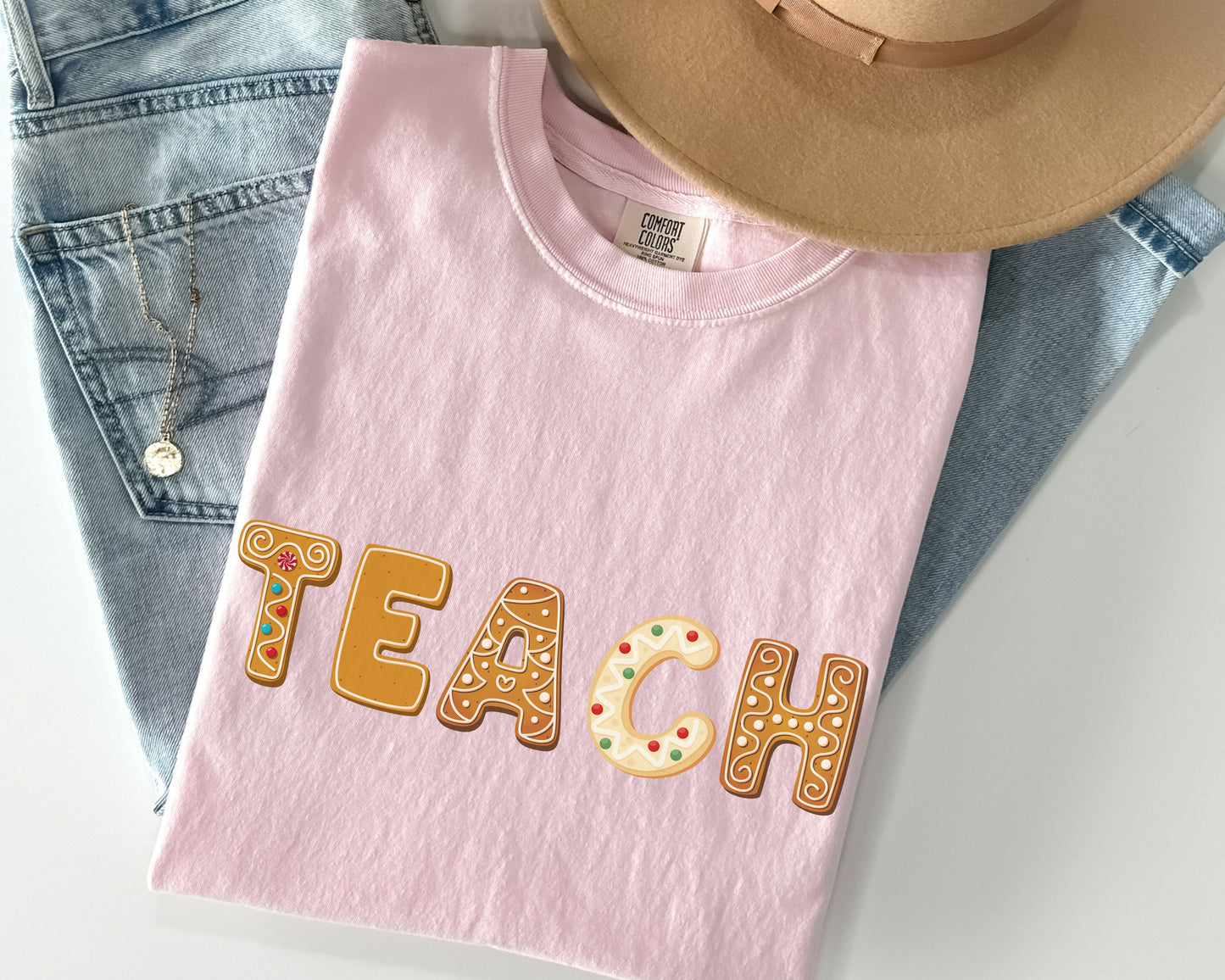 Christmas Cookie Teach T-Shirt, Holiday teacher shirt, cute teacher apparel, gift for teacher