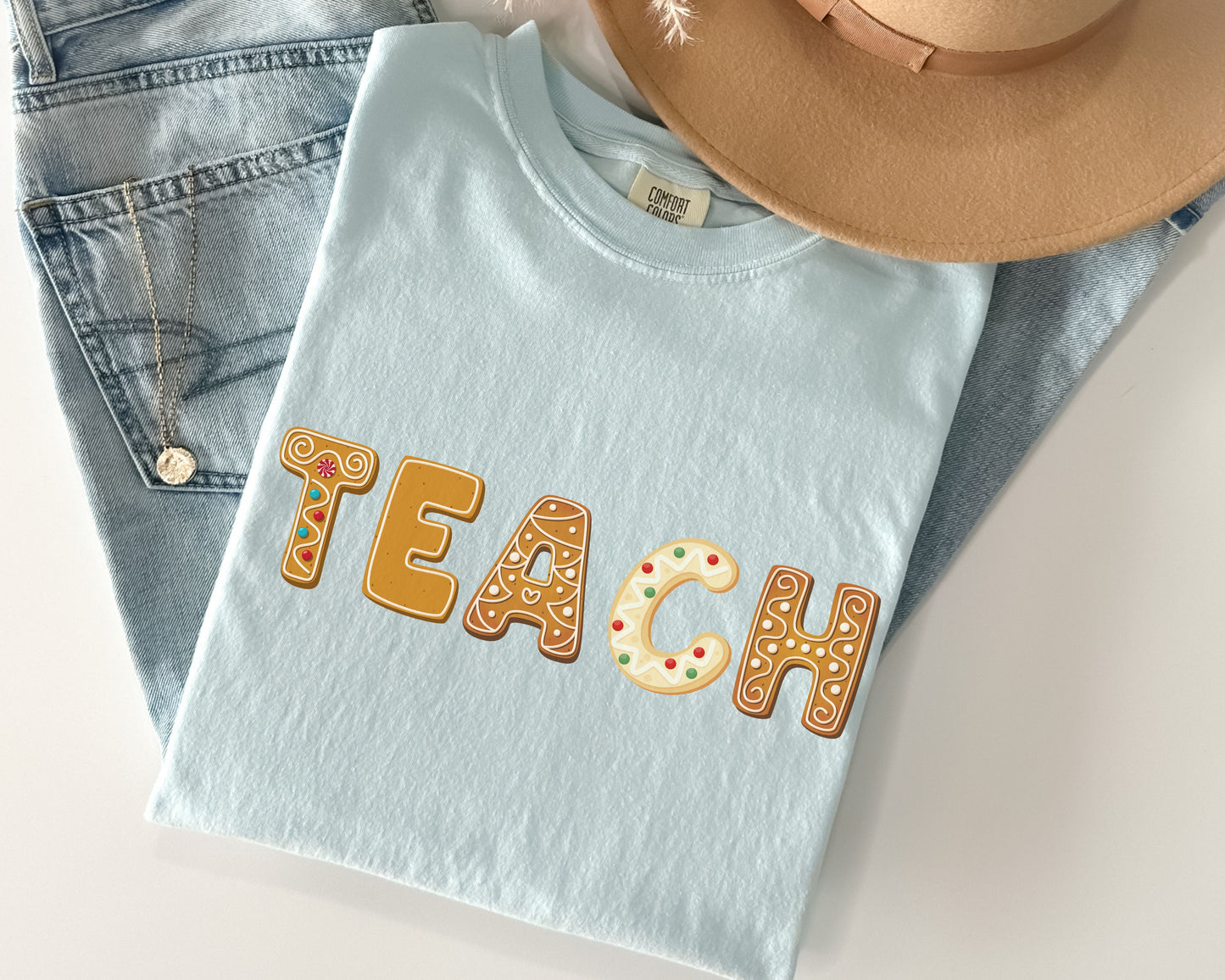 Christmas Cookie Teach T-Shirt, Holiday teacher shirt, cute teacher apparel, gift for teacher