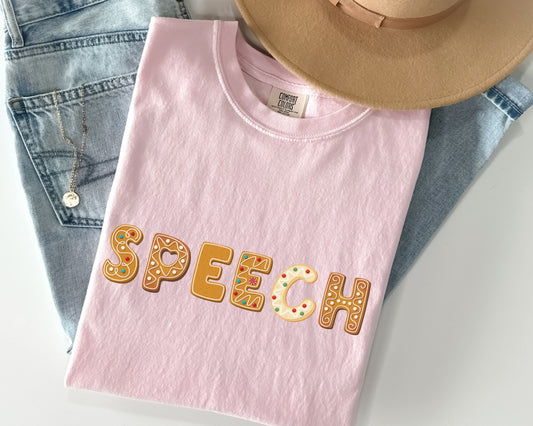 Christmas Cookie Speech T-Shirt, Holiday Speech Therapy shirt, cute slp slpa apparel, gift for speech therapist