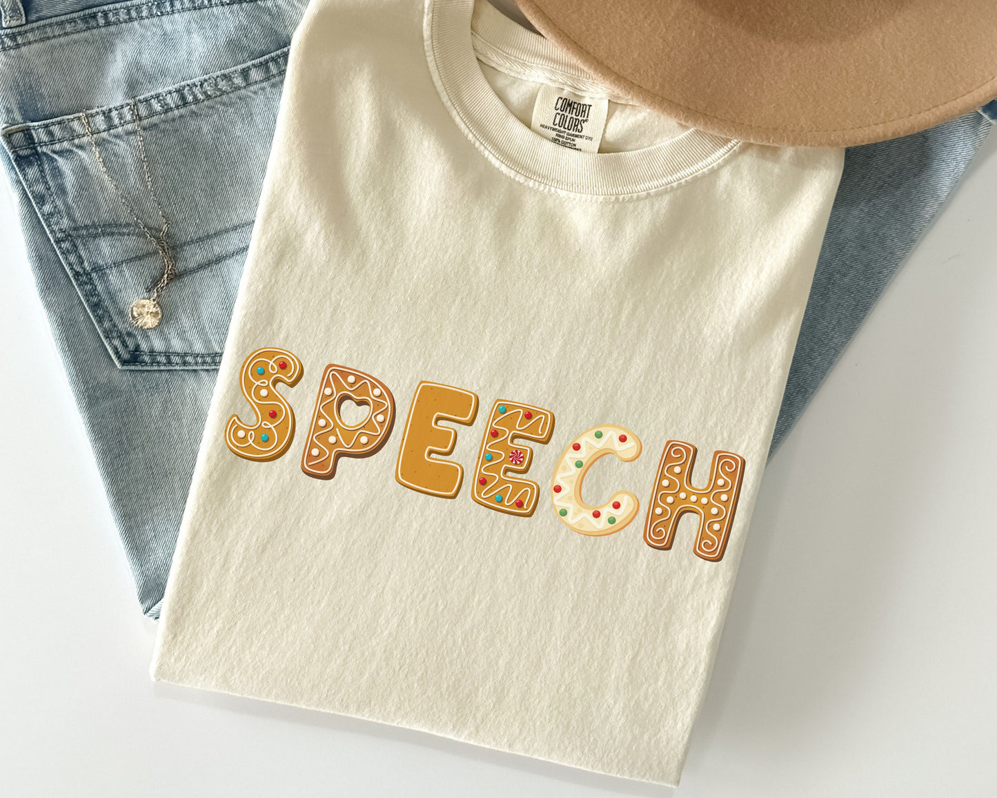 Christmas Cookie Speech T-Shirt, Holiday Speech Therapy shirt, cute slp slpa apparel, gift for speech therapist