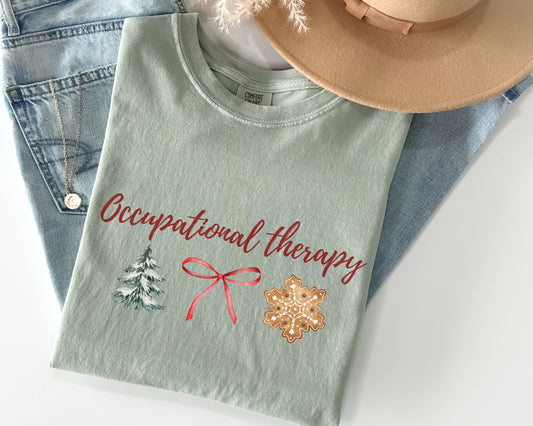 Christmas Occupational Therapy T-Shirt, Cute ot shirts, OT OTA holiday apparel, gift for occupational therapist