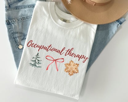 Christmas Occupational Therapy T-Shirt, Cute ot shirts, OT OTA holiday apparel, gift for occupational therapist