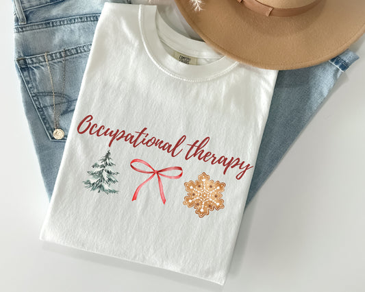 Christmas Occupational Therapy T-Shirt, Cute ot shirts, OT OTA holiday apparel, gift for occupational therapist