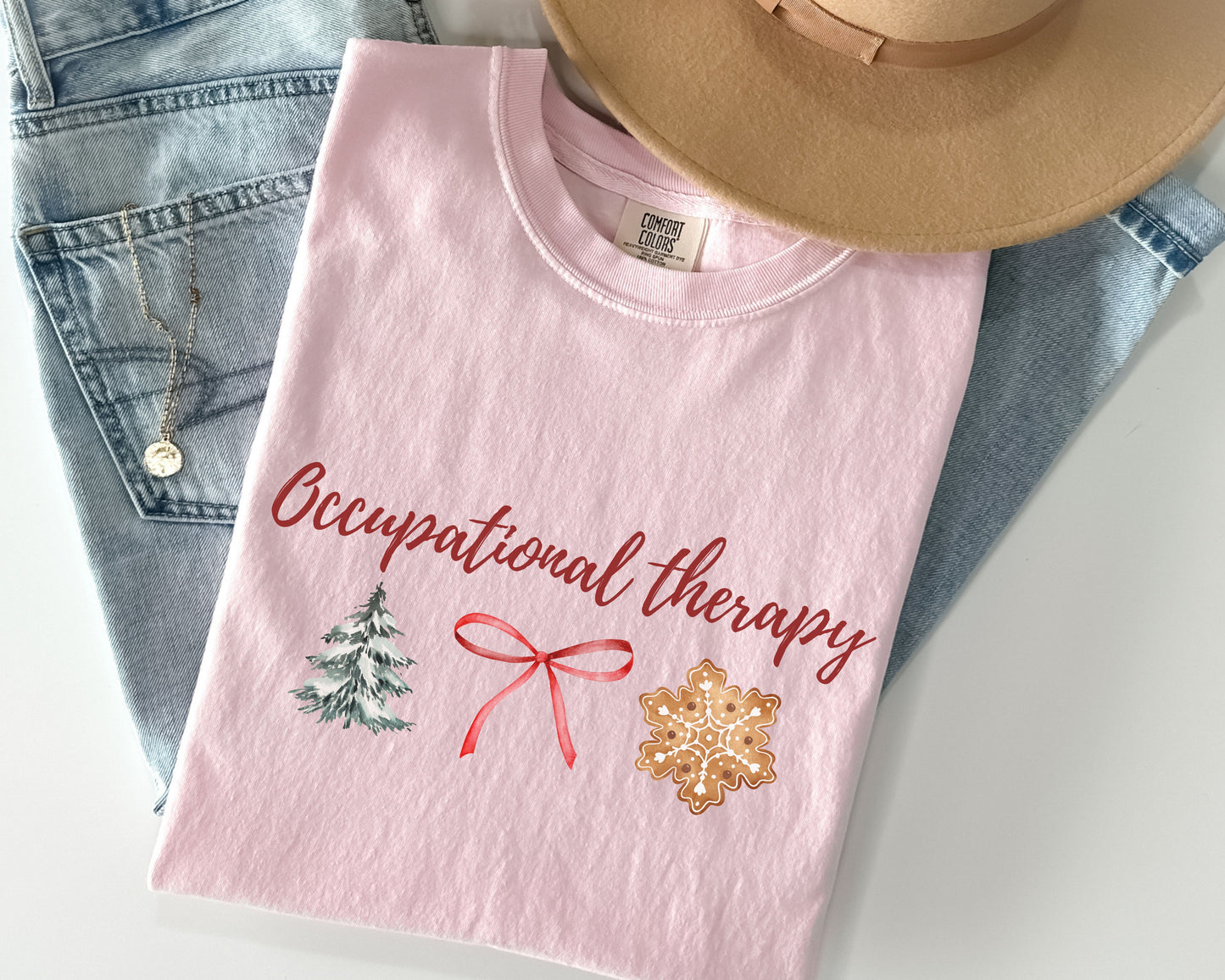 Christmas Occupational Therapy T-Shirt, Cute ot shirts, OT OTA holiday apparel, gift for occupational therapist