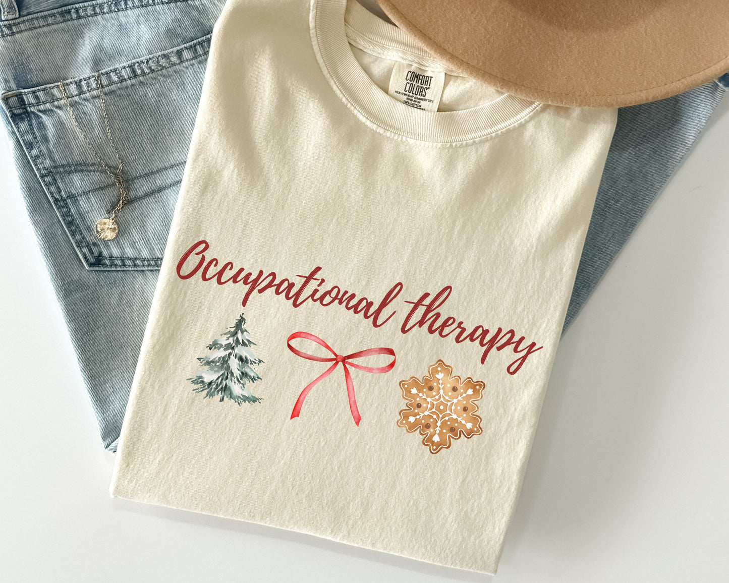 Christmas Occupational Therapy T-Shirt, Cute ot shirts, OT OTA holiday apparel, gift for occupational therapist