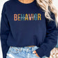 Personalized Minimalist Behavior Analyst Sweatshirt, Boho BCBA crewneck, gift for bcba