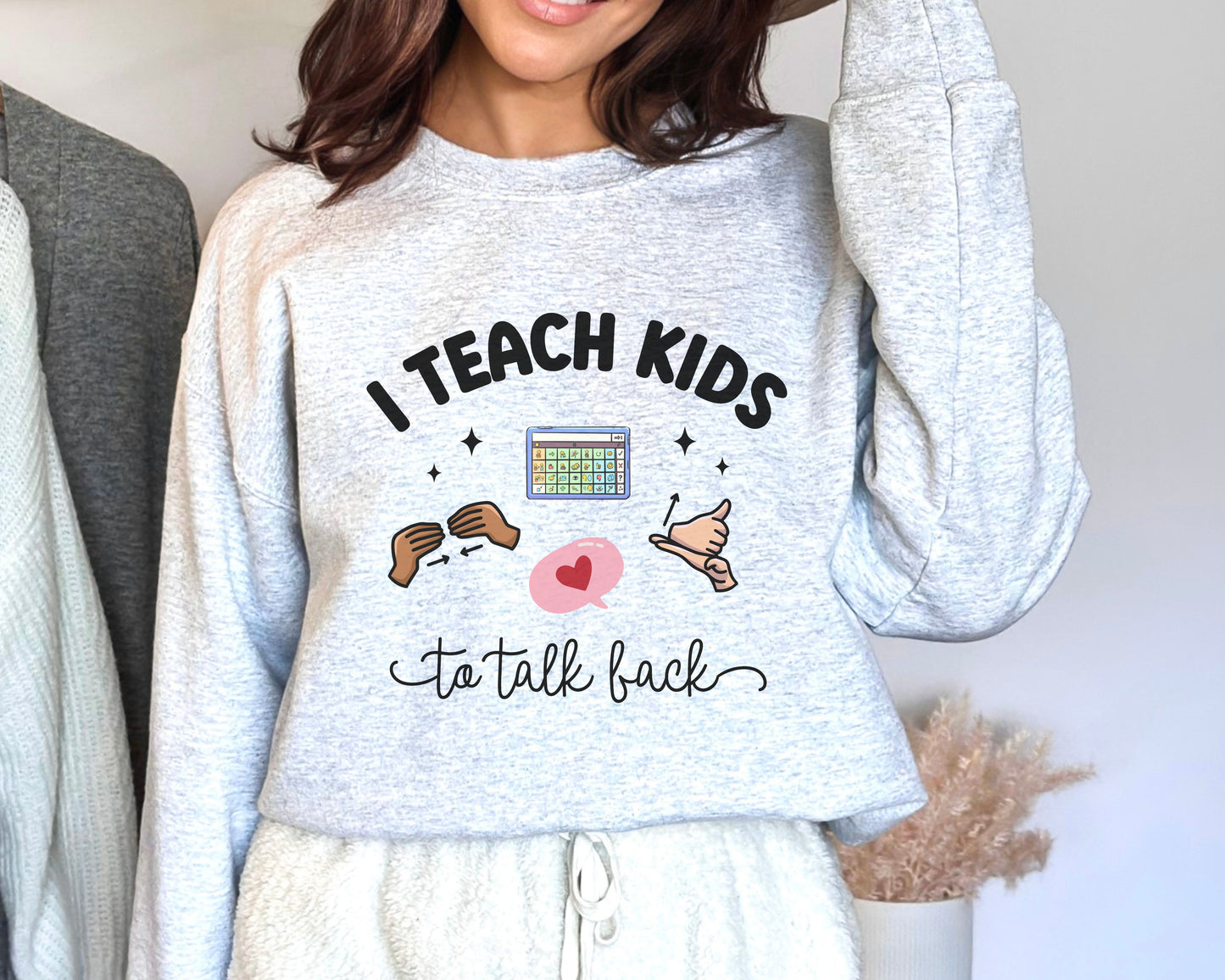 Comfort Colors Funny Speech Therapy Sweatshirt for SLPs and SLPAs, I teach kids to talk back crewneck, gift for peds speech therapist