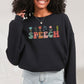 Floral Speech Therapy Sweatshirt, Groovy Font, Unisex Sweatshirt, Crewneck Jumper, Gift for Speech Therapist, Vintage Style Pullover