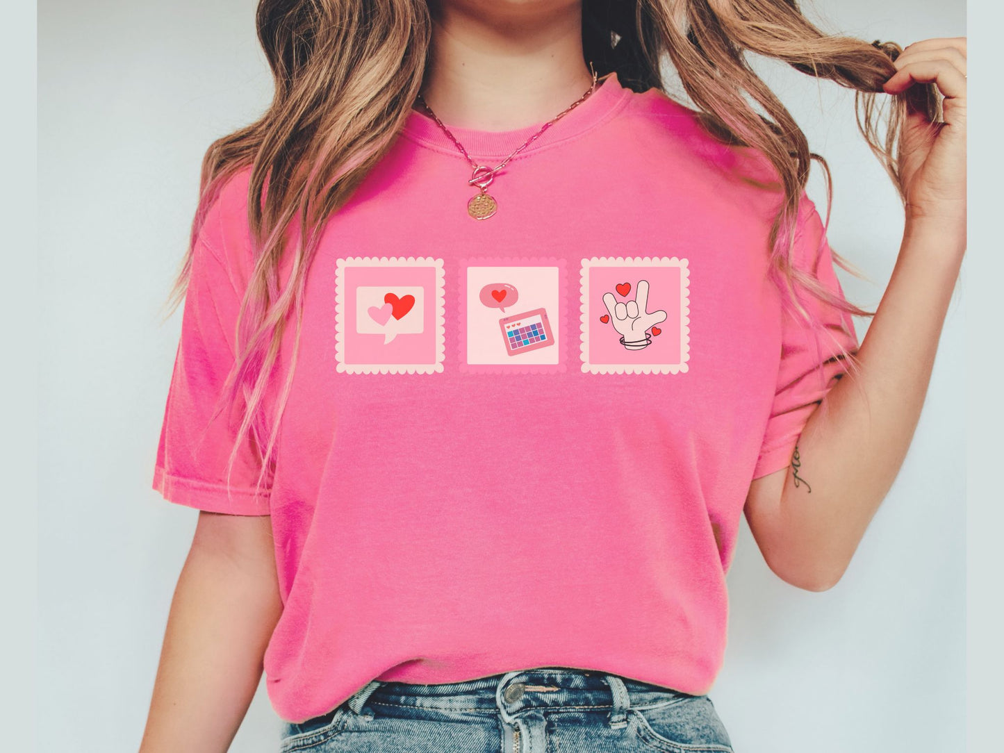 Speech Therapy Valentines Day Stamp T-shirt, Communication Love tee, retro slp slpa tee