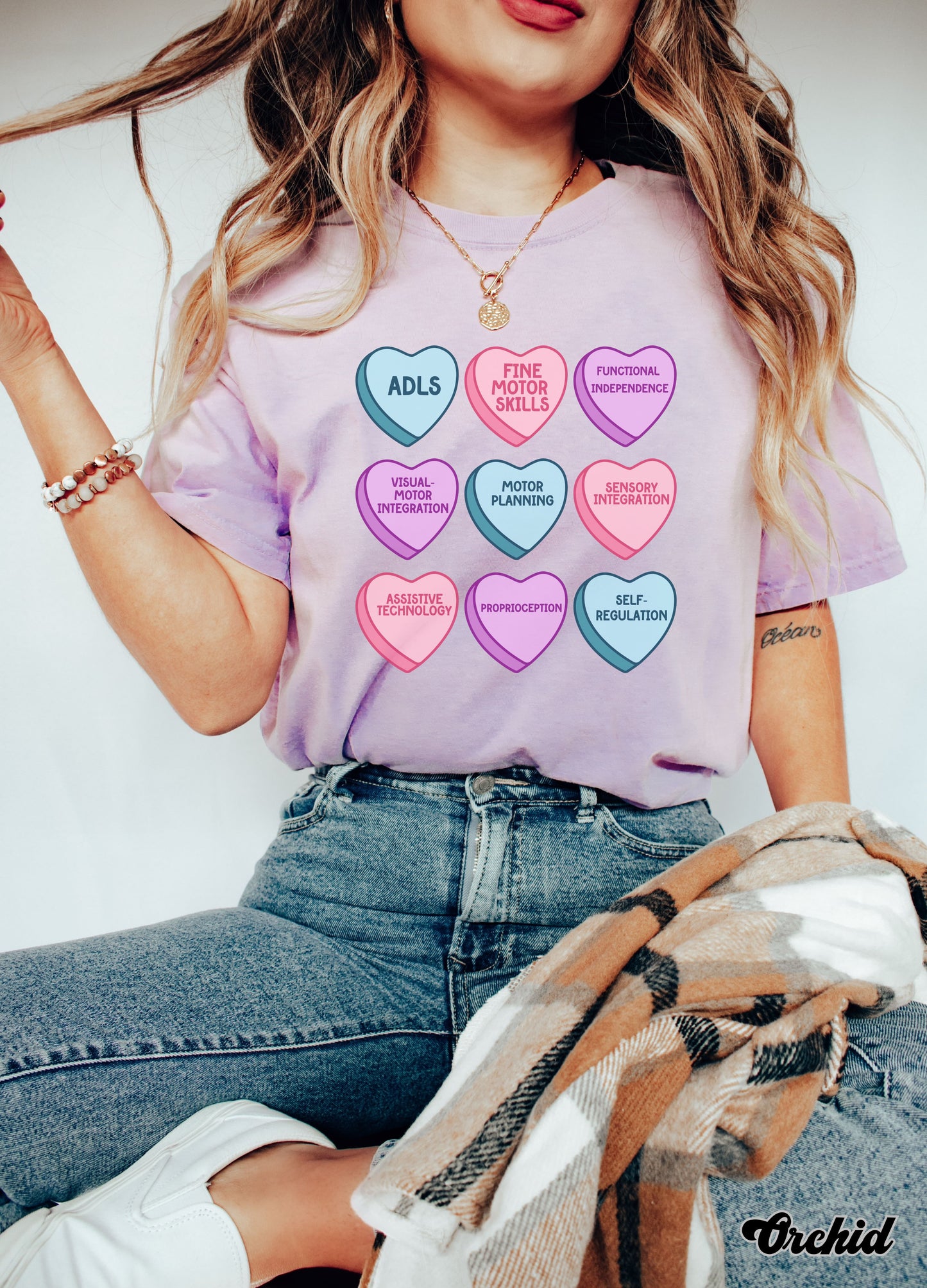 Occupational Therapy Valentines Day Hearts T-shirt, Candy Hearts OT Ota tee