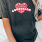 School Counselor Valentines Day Heart T-shirt, Retro counselor heart tee, comfort colors