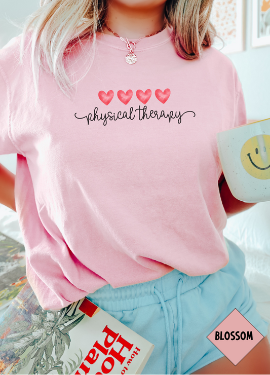 Physical Therapy Valentines Day Heart T-shirt, Minimalist physical therapist tee, gift for pt pta, comfort colors 1717