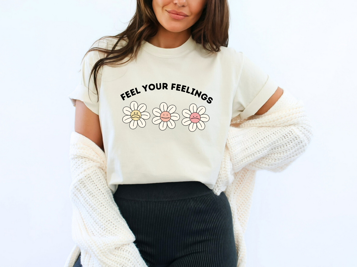 Comfort Colors Mental Health Feelings T-Shirt, Counselor Emotions Graphic Tee, Feel Your Feelings, Gift for Therapist