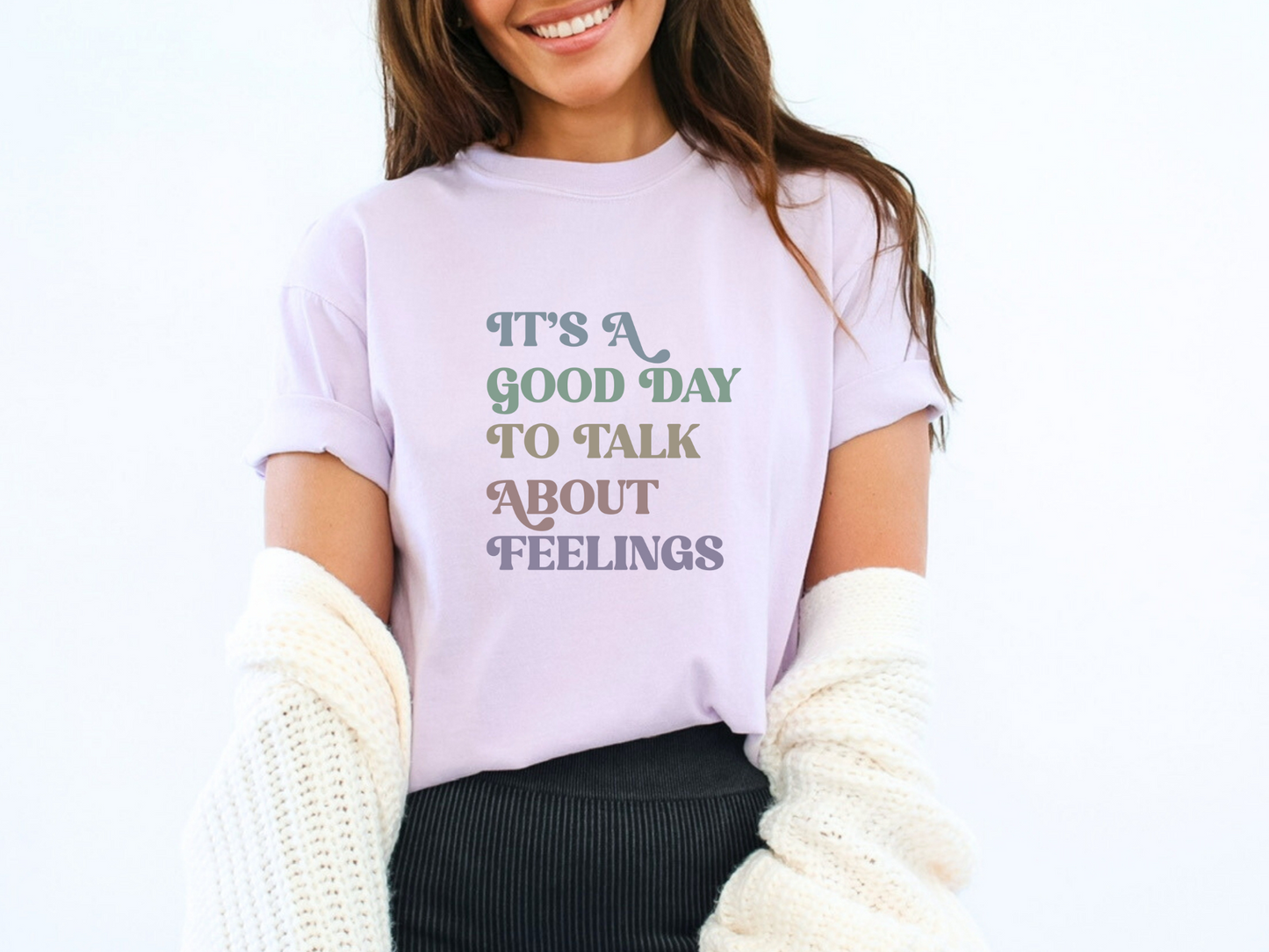 Comfort Colors Mental Health Feelings T-Shirt, Counselor Emotions Graphic Tee, It's A Good Day To Talk About Feelings, Gift for Therapist