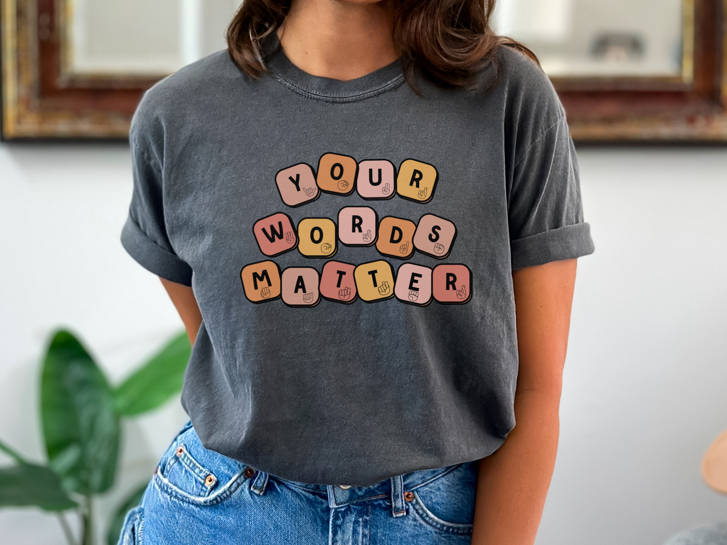 Your Words Matter Speech Therapy Shirt, AAC Communication Tee, Special Education Teacher, Gift for Slp Slpa