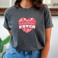 School Psych Valentines Day Shirt, Retro Heart School Psychology, Comfort Colors 1717