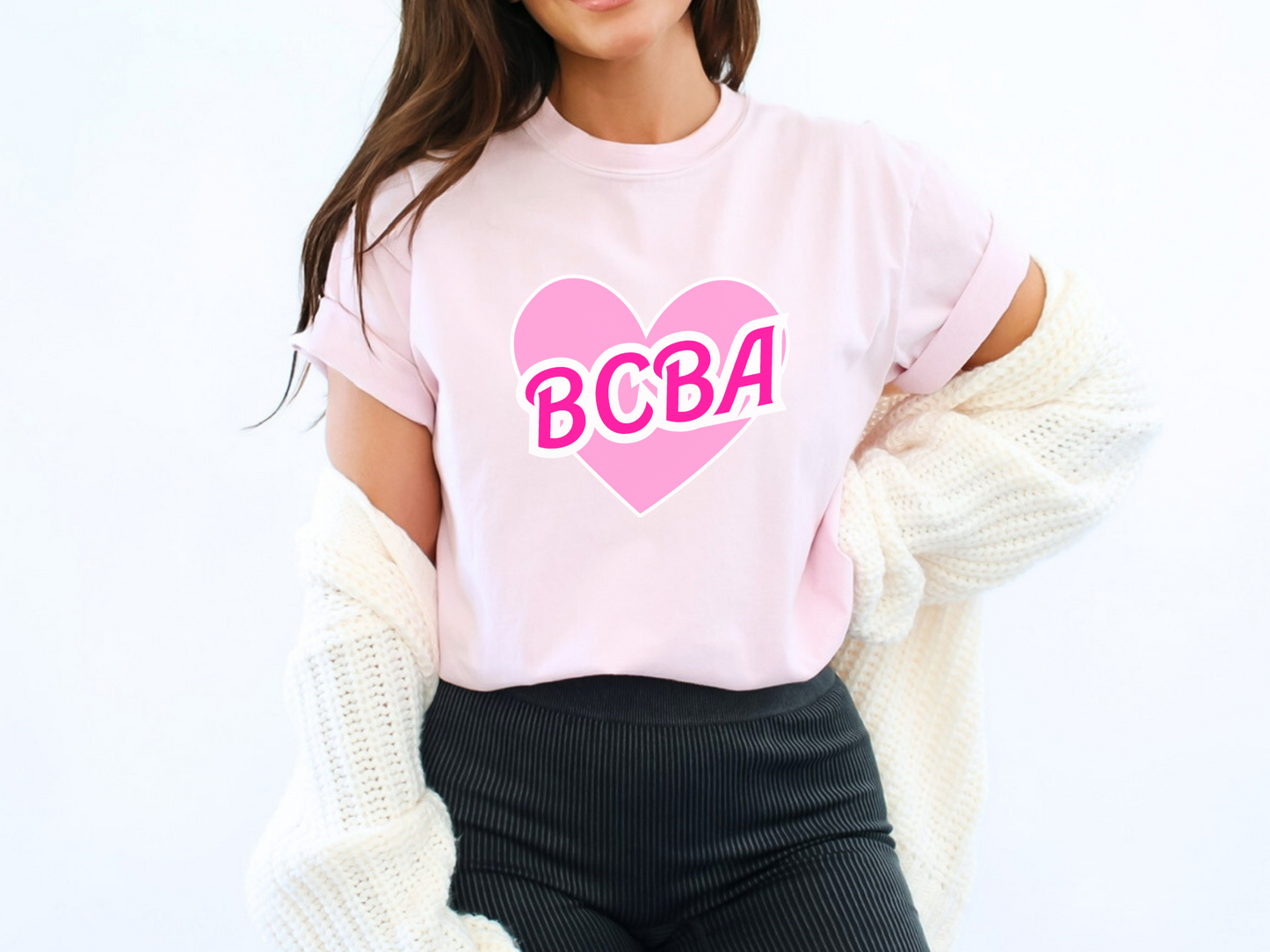 90s Pink Heart BCBA Shirt, Doll themed Behavior Analyst shirt, ABA Apparel, Unisex Comfort Colors