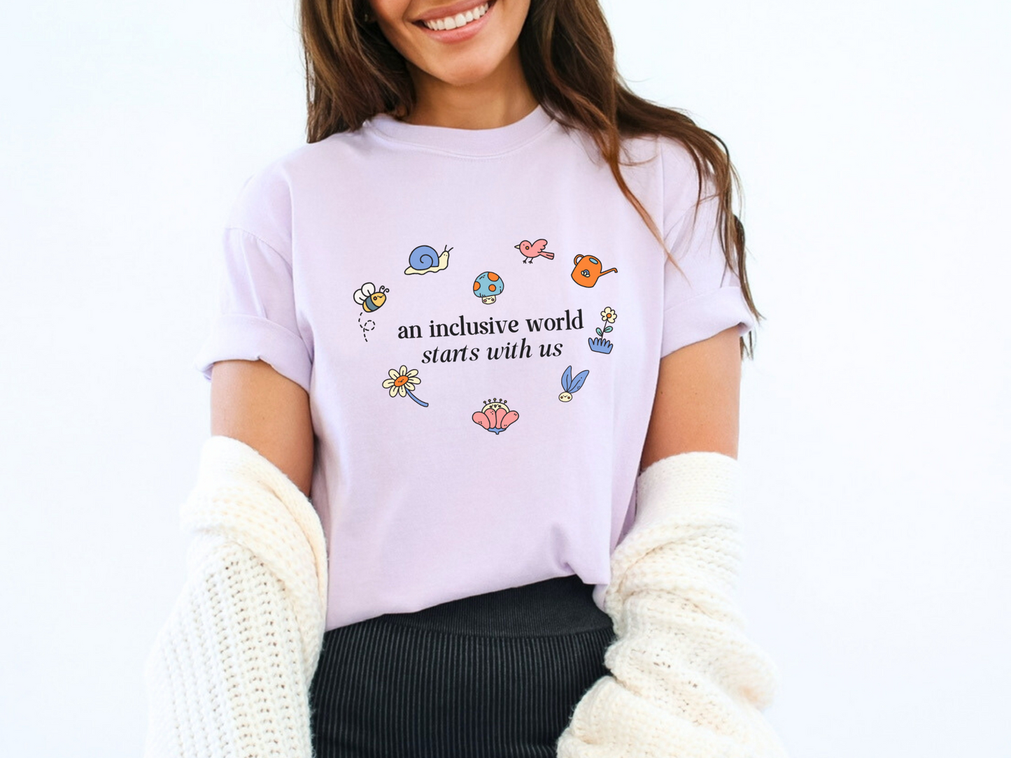 Inclusion and Acceptance Garden Heart T-shirt, Advocacy and Inclusion Apparel, Special Education Tee, Comfort Colors 1717