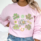 Retro St. Patrick's Day Rbt Bcba Long Sleeve Sweatshirt, Aba Apparel, Behavior Therapist ABA Crewneck, Gildan 18000