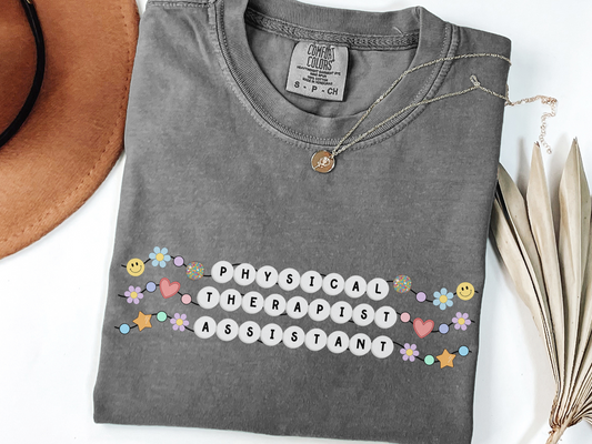 Physical Therapist Assistant Friendship Bracelet T-shirt, Retro PTA Tee, Comfort Colors Garment Dyed Shirt 1717