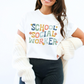 Retro School Social Worker Floral T-shirt, School LCSW Graphic Tee, Gift for School Social Worker, Comfort Colors 1717