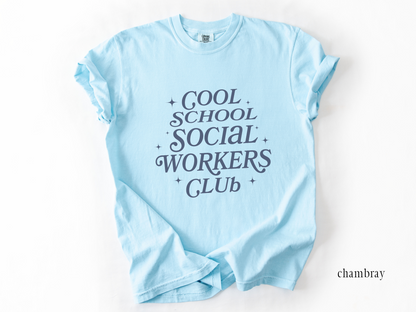 Retro Cool School Social Workers Club T-shirt, Retro Graphic Tee, Gift for School Social Worker, Comfort Colors 1717