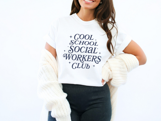 Retro Cool School Social Workers Club T-shirt, Retro Graphic Tee, Gift for School Social Worker, Comfort Colors 1717