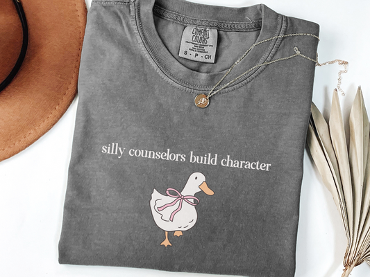 Silly Counselors Build Character Shirt, Cute Goose School Counselor Tee, Funny Counselor Gift for Women, Counselor Appreciation Shirt