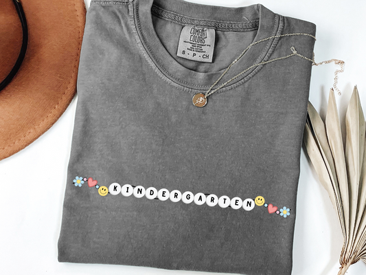 Kindergarten Teacher Friendship Bracelet T-shirt, Back to School Graphic Tee, Gift for Kindergarten rgarden Teacher, Group Teacher Tees