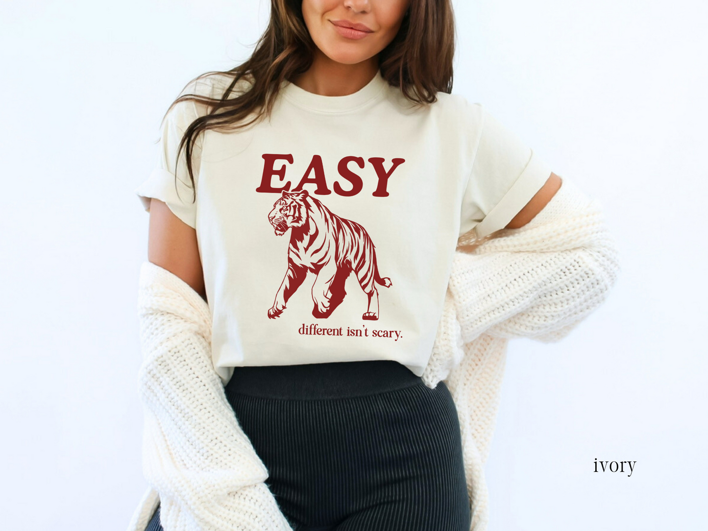 Easy Tiger, Different Isn't Scary T-Shirt, Inclusion and Advocacy Tee, Comfort Colors Unisex Tee