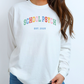 School Psychologist Varsity EST Long Sleeve Shirt, Personalized School Psych tee, cute school psych apparel, custom gift school psychologist
