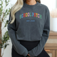 School Psychologist Varsity EST Long Sleeve Shirt, Personalized School Psych tee, cute school psych apparel, custom gift school psychologist