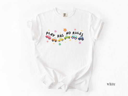Play Has No Rules, Inclusion and Advocacy Tee, Autism Acceptance Shirt, Gift for Teacher Therapist Counselor, Comfort Colors Tee