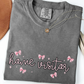 Home Visitor Pink Bow T-shirt, Home Visitor Apparel, Comfort Colors 1717
