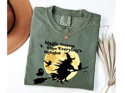 Magic Happens When Everyone's Included, Inclusion and Advocacy Halloween T-Shirt, Inclusive Spooky Tee, Gift for Advocate