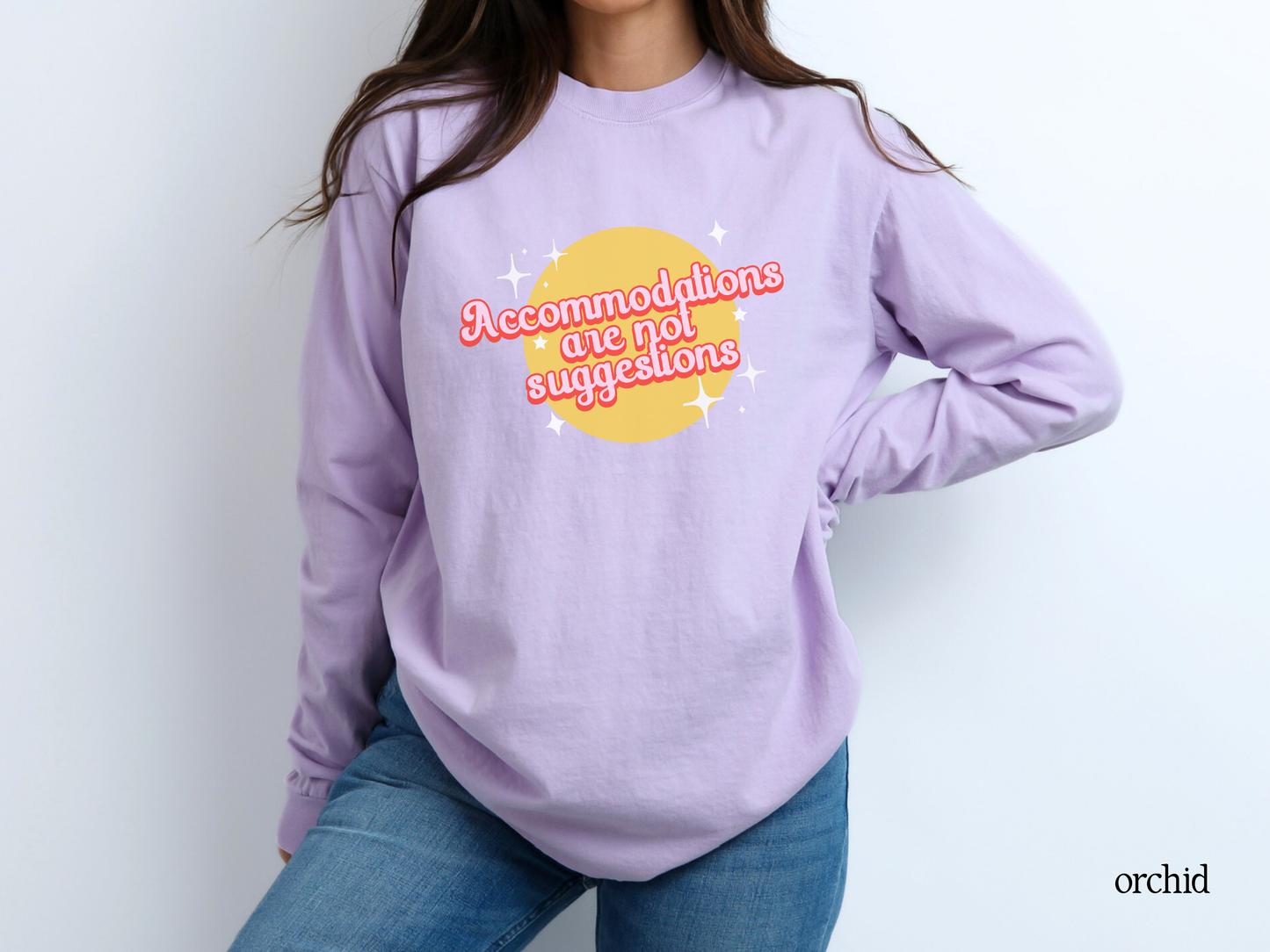 Accommodations Are Not Recommendations Long Sleeve T-Shirt, Teacher Advocacy Shirt, Special Education Apparel, Inclusive Classroom Tee