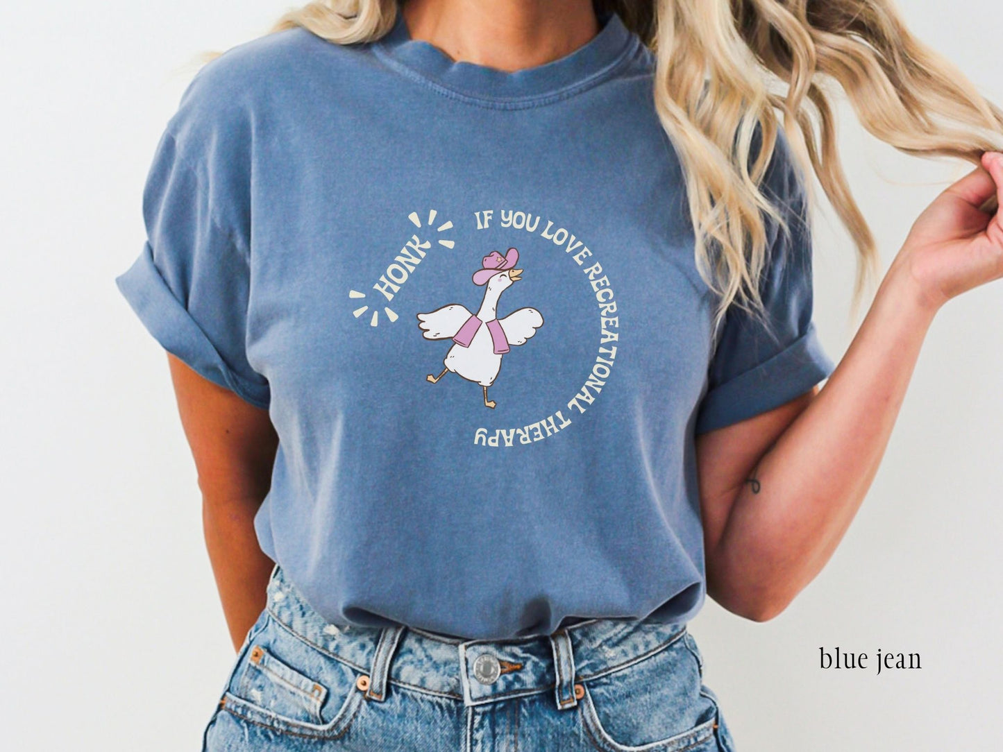 Recreational Therapist Goose T-shirt, Honk If You Love Recreational Therapy, Gift for Recreational Therapist, Comfort Colors 1717