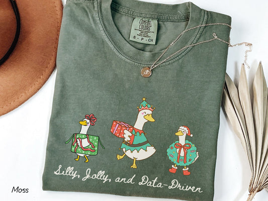 Goose Christmas T-shirt For Rbts Bcbas, Silly, Jolly, & Data Driven Tee, ABA Holiday Tee