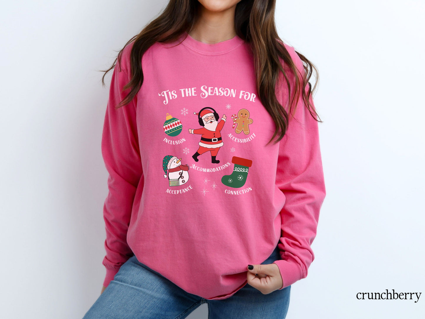 Tis the Season for Inclusion Holiday Long Sleeve T-Shirt | Diversity, Accessibility & Acceptance Christmas Tee