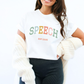 Speech Varsity Style T-shirt with Personalized EST Year for SLPs and SLPAs, Boho Color Theme, Unisex Tee, Gift for Speech Therapists, Custom