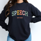 Speech Varsity Style Personalized EST Year Long Sleeve T-Shirt, Boho Color Theme, SPL SLPAs, Soft Comfortable Tee, Gift for Speech