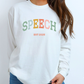 Speech Varsity Style Personalized EST Year Long Sleeve T-Shirt, Boho Color Theme, SPL SLPAs, Soft Comfortable Tee, Gift for Speech