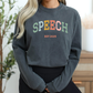 Speech Varsity Style Personalized EST Year Long Sleeve T-Shirt, Boho Color Theme, SPL SLPAs, Soft Comfortable Tee, Gift for Speech