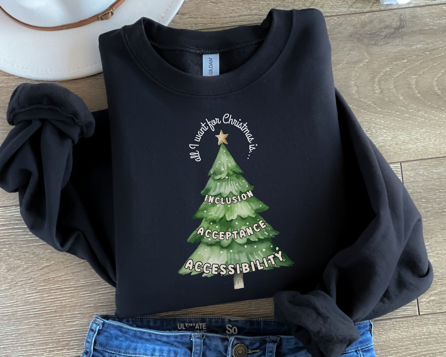 Inclusion and Advocacy Christmas Sweatshirt - All I Want for Christmas Is Inclusion Crewneck