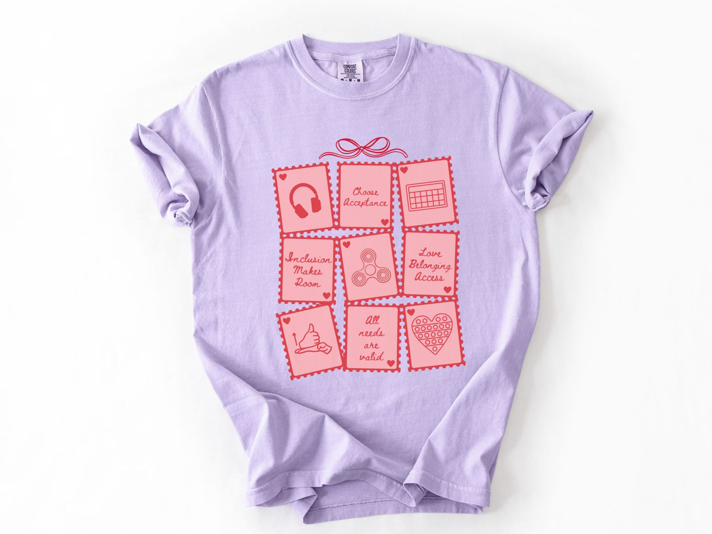 Advocacy & Inclusion Valentine Stamp Tee, Autism Acceptance, Gift for Special Education Teacher Therapist Advocate