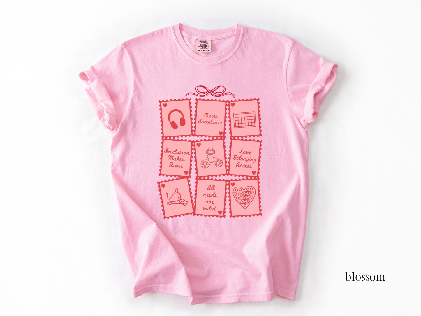 Advocacy & Inclusion Valentine Stamp Tee, Autism Acceptance, Gift for Special Education Teacher Therapist Advocate
