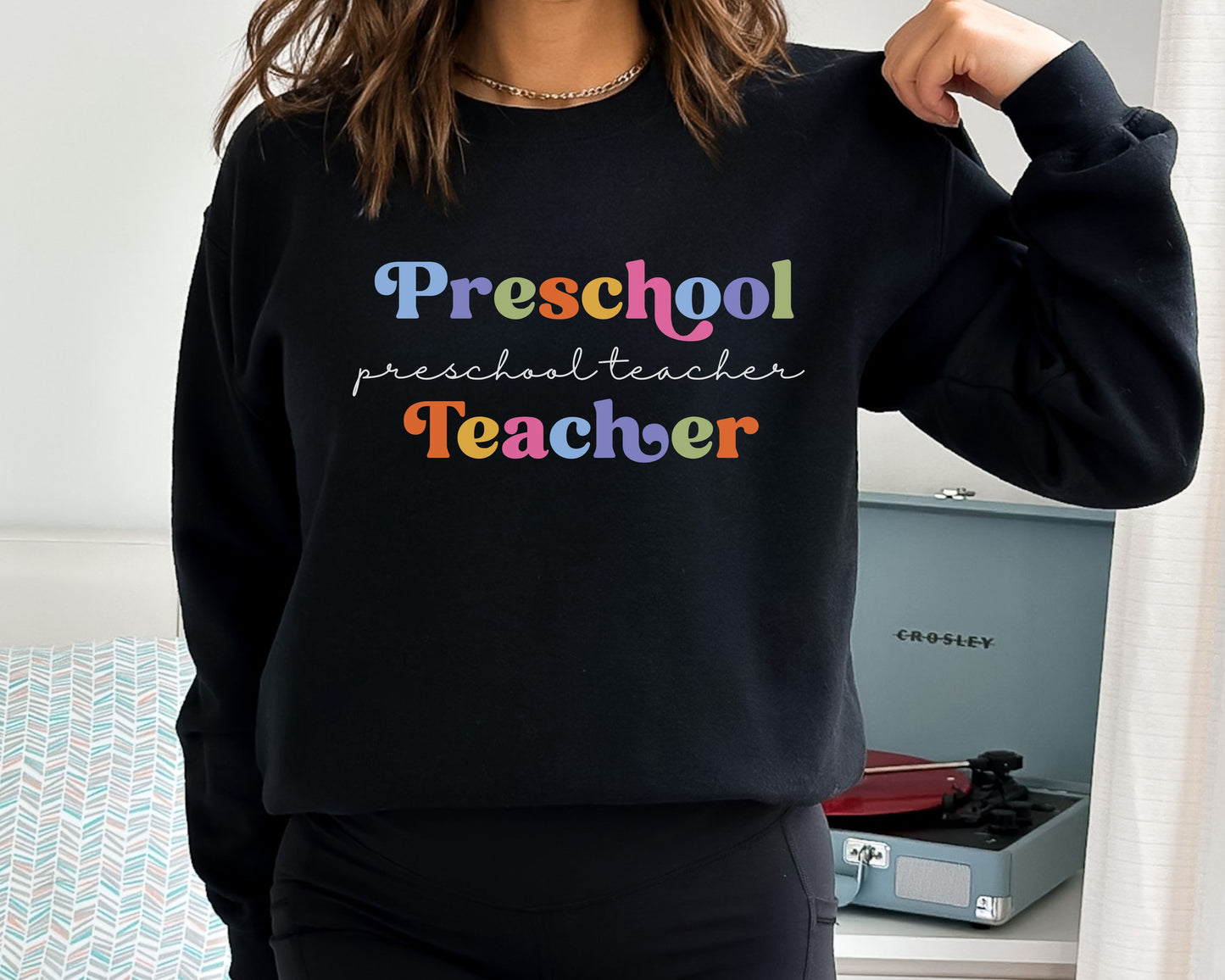 Minimalist Teacher Grade Level Sweatshirt, Personalized Teacher Crewneck