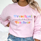 Minimalist Teacher Grade Level Sweatshirt, Personalized Teacher Crewneck