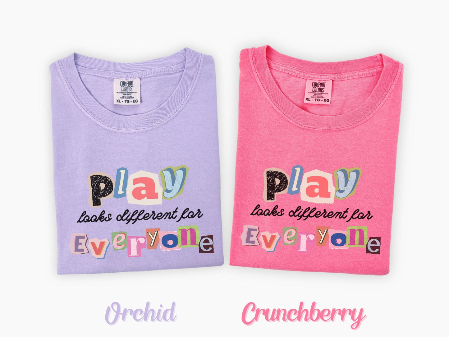 Play Looks Different for Everyone T-Shirt, Aba Speech OT Tee, Special Education Teacher Tee